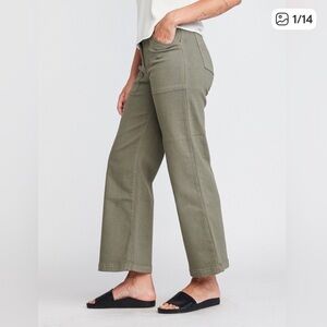 Self Contrast Aria Hi-Waist Pants Green